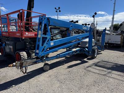 Tow Behind Aerial Boom Lift 2013 Genie TZ50 Self Propelled 50' Platform with Jib Hybrid Portable Manlift Articulating Atrium