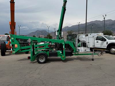 Used Tow Behind Aerial Boom Lift 2016 JLG T350 35' Platform with Jib Portable Manlift Articulating Towable