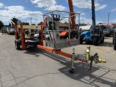 Used Tow Behind Aerial Boom Lift 2016 JLG T500J 50' Platform with Jib Portable Manlift Articulating