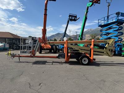 Used Tow Behind Aerial Boom Lift 2016 JLG T500J 50' Platform with Jib Portable Manlift Articulating