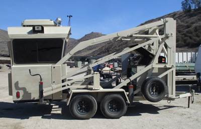 Security Watch Tower FLIR Sky Watch Mobile Surveillance and Deterrence Skywatch Onan Generator