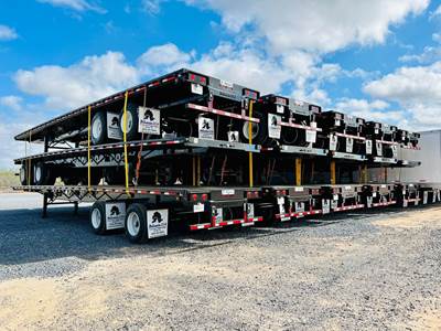 De Lucio USA 48x102 Steel Flatbed Trailer - Air Ride, Sliding Axle