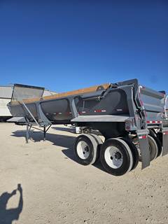 Troxell 34 ft Half Round End Dump Trailer - Tandem Axle, Steel, Center Point