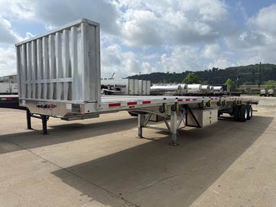 Benson 53x102 Aluminum Flatbed Trailer - Air Ride, Sliding Spread Axle