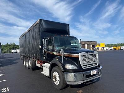 Freightliner M2 112 Tandem Axle Curtain Side Truck - 450HP, 10 Speed Automatic