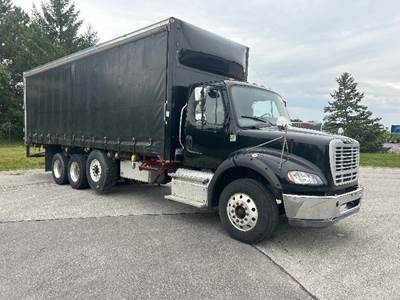 Freightliner M2 112 Tandem Axle Curtain Side Truck - 450HP, 10 Speed Automatic