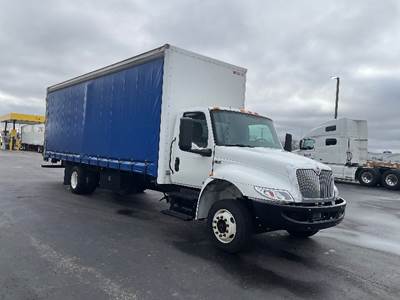 International MV607LP Single Axle Curtain Side Truck - Cummins, 220HP, 6 Speed Automatic