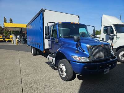 International MV607LP Single Axle Curtain Side Truck - Cummins, 240HP, 6 Speed Automatic