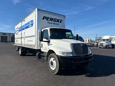 International MV607 Box Truck - 220HP, 6 Speed Automatic, Roll up Door