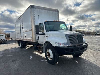 International MV607 Box Truck - 220HP, 6 Speed Automatic, Roll up Door