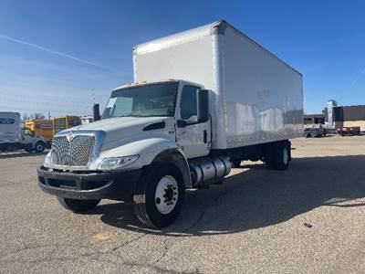 International MV607 Box Truck - 240HP, 6 Speed Automatic, Roll up Door