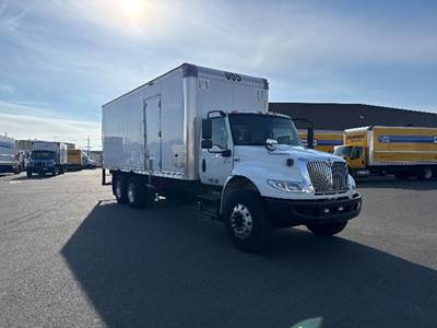 International MV607 24 ft Box Truck - 270HP, 6 Speed Automatic, Roll up Door