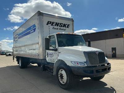 International MV607 Box Truck - 220HP, 6 Speed Automatic, Roll up Door