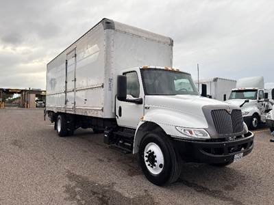 International MV607 Box Truck - 220HP, 6 Speed Automatic, Roll up Door
