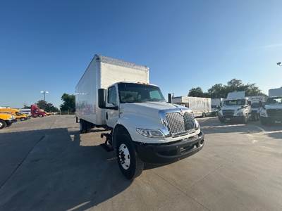 International MV607 Box Truck - 240HP, 6 Speed Automatic, Swing Door