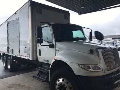 International MV607 24 ft Box Truck - 270HP, 6 Speed Automatic, Roll up Door
