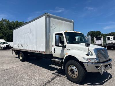 International MV607 Box Truck - 250HP, 6 Speed Automatic, Roll up Door