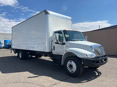 International MV607 Box Truck - 240HP, 6 Speed Automatic, Roll up Door