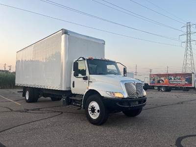 International MV607 Box Truck - 220HP, 7 Speed Automatic, Roll up Door