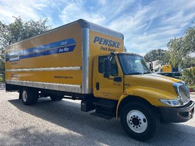 International MV607 Box Truck - 220HP, 6 Speed Automatic, Roll up Door