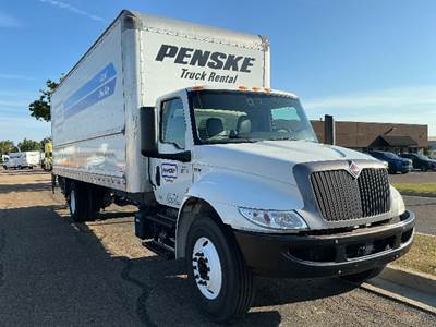 International MV607 Box Truck - 220HP, 6 Speed Automatic, Roll up Door