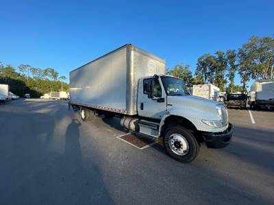 International MV607 Box Truck - 220HP, 6 Speed Automatic, Roll up Door