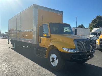 International MV607 Box Truck - 220HP, 6 Speed Automatic, Roll up Door