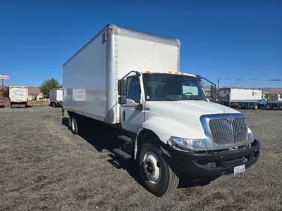 International MV607 Box Truck - 240HP, 7 Speed Automatic, Roll up Door
