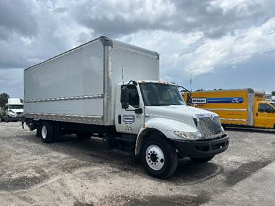 International MV607 Box Truck - 220HP, 7 Speed Automatic, Roll up Door