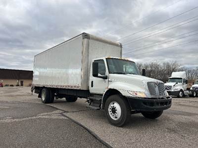 International MV607 Box Truck - 220HP, 7 Speed Automatic, Roll up Door