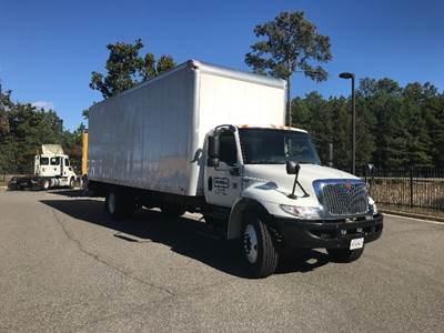 International MV607 Box Truck - 220HP, 6 Speed Automatic, Roll up Door