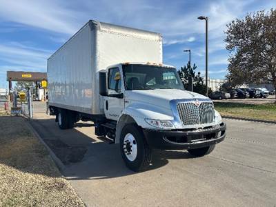 International MV607 Box Truck - 220HP, 6 Speed Automatic, Roll up Door