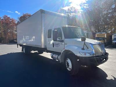 International MV607 Box Truck - 220HP, 6 Speed Automatic, Roll up Door