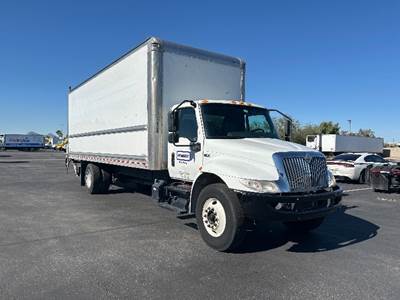 International MV607 Box Truck - 220HP, 7 Speed Automatic, Roll up Door