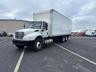 International MV607 Box Truck - 300HP, 10 Speed Manual, Roll up Door