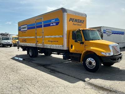 International MV607 Box Truck - 220HP, 7 Speed Automatic, Roll up Door