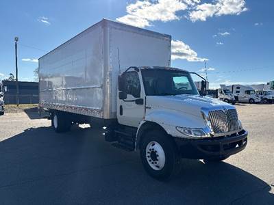 International MV607 Box Truck - 220HP, 6 Speed Automatic, Roll up Door