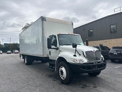 International MV607 Box Truck - 240HP, 6 Speed Automatic, Roll up Door