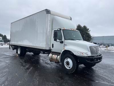 International MV607 Box Truck - 220HP, 7 Speed Automatic, Roll up Door