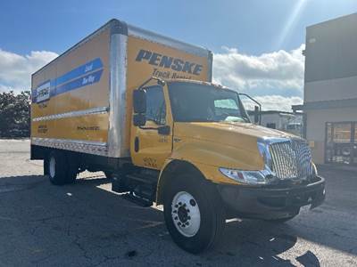 International MV607 Box Truck - 220HP, 6 Speed Automatic, Roll up Door