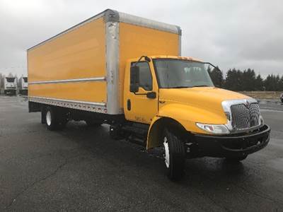 International MV607 Box Truck - 220HP, 6 Speed Automatic, Roll up Door