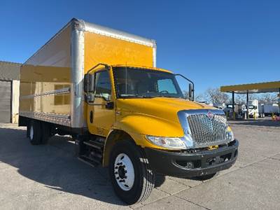 International MV607 Box Truck - 220HP, 6 Speed Automatic, Roll up Door