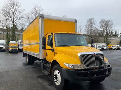 International MV607 Box Truck - 220HP, 6 Speed Automatic, Roll up Door