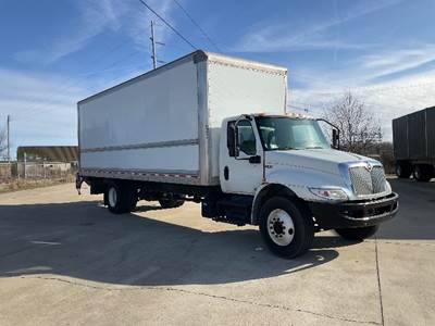 International MV607 Box Truck - 220HP, 7 Speed Automatic, Roll up Door