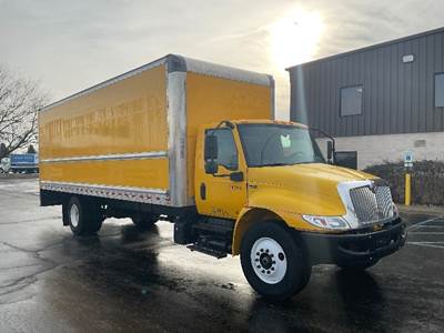 International MV607 Box Truck - 220HP, 6 Speed Automatic, Roll up Door