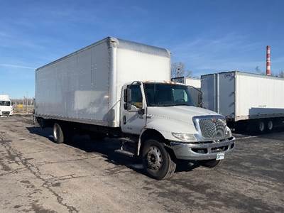 International MV607 Box Truck - 240HP, 6 Speed Automatic, Roll up Door