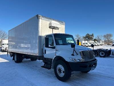International MV607 Box Truck - 250HP, 6 Speed Automatic, Roll up Door