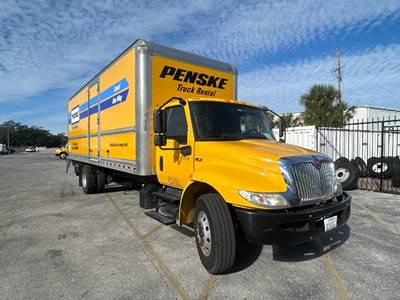 International MV607 Box Truck - 220HP, 7 Speed Automatic, Roll up Door