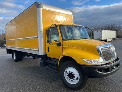 International MV607 Box Truck - 220HP, 6 Speed Automatic, Roll up Door