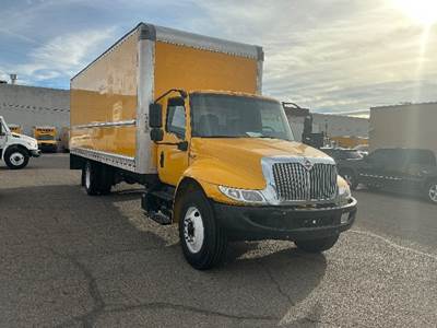 International MV607 Box Truck - 220HP, 6 Speed Automatic, Roll up Door